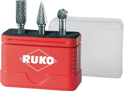 Frässtiftsatz Schaft-D.6mm 3tlg.HM ZYA-ST/SPG/KUD RUKO