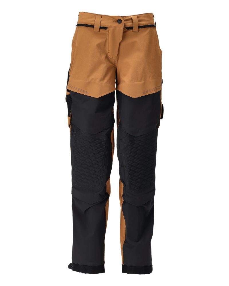 Damen-Passform DIAMOND Hose mit Knietaschen CUSTOMIZED Nussbraun/Schwarz 82C50