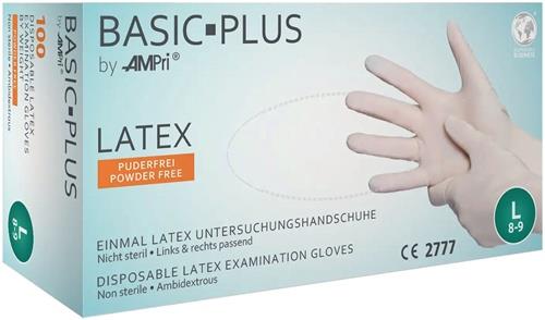 Einw.-Handsch.Basic Plus Gr.L hellbeige Latex EN 455 PSA I 100 St./Box AMPRI
