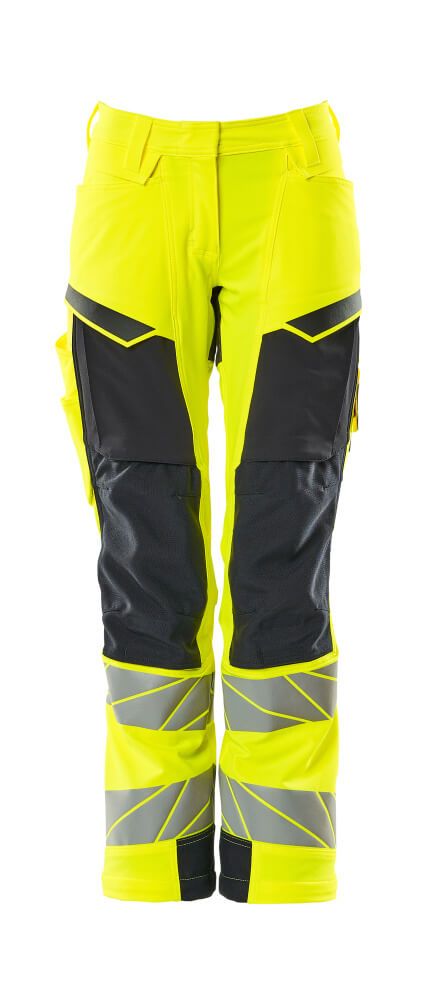 Damen-Passform DIAMOND Hose mit Knietaschen ACCELERATE SAFE Hi-vis Gelb/Schwarzblau 76C48