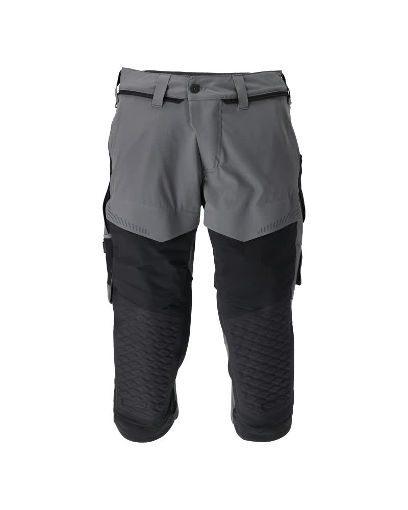 Dreiviertel-Hose mit Knietaschen CUSTOMIZED Anthrazitgrau/Schwarz C64