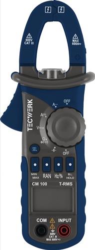 Stromzangenmultimeter CM 100 10 mA-600 A AC,10 mA-600 A DC CAT III 600V TECWERK