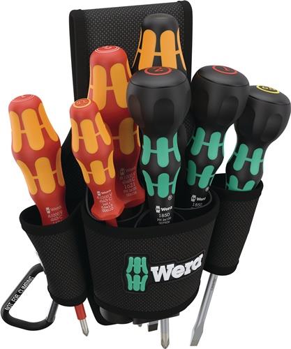 Schraubendrehersatz 9621 Belt Pouch Set 2 8-tlg.Schlitz/PH VDE WERA