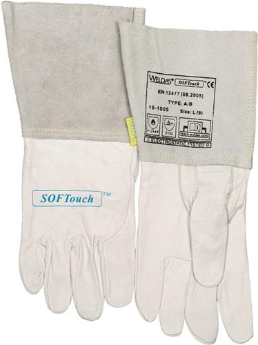 Schweißerhandschuhe Gr.L (9) natur Kalbsnarben-/Rindspaltleder/Softtouch 5 PA