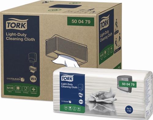 Putztuch TORK 500479 L.ca.415 mmxB.ca.355mm weiß 1-lagig 4 Pk.m.je 120 Blätter