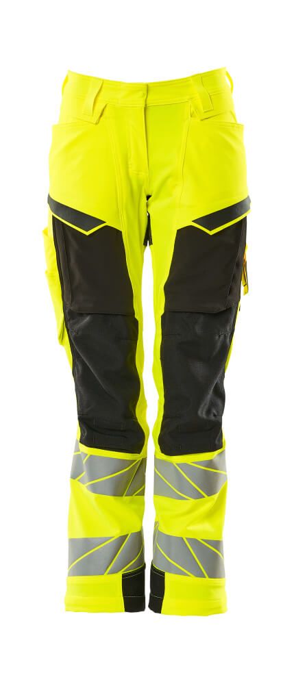 Damen-Passform DIAMOND Hose mit Knietaschen ACCELERATE SAFE Hi-vis Gelb/Schwarz 82C50