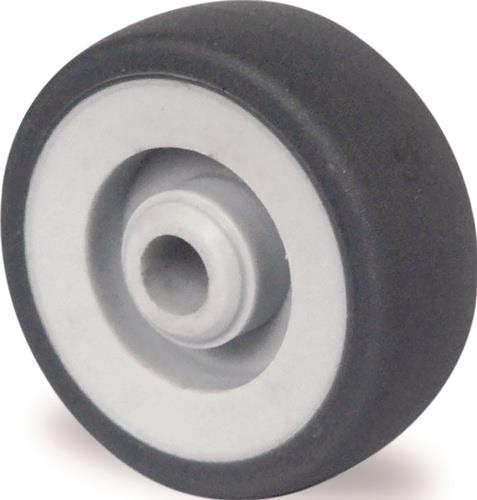 Ersatzrad D.100mm Trgf.100kg TPE grau Achs-D.8mm Nabenl.36mm TECWERK