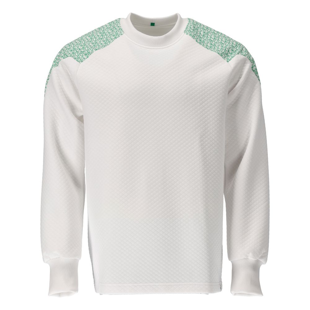 Sweatshirt FOOD & CARE Weiß/Grasgrün 3XL